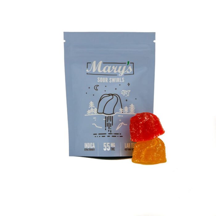 Indica Sour Swirls 55mg THC (Mary’s Edibles)