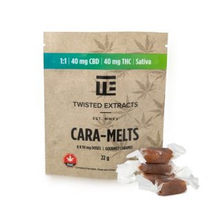 Twisted Extracts – Cara-Melts 1:1 Sativa/ CBD (40mg THC + 40mg CBD)