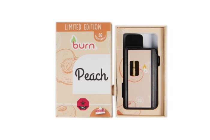 3 Gram Burn Disposable Vapes – Peach (Hybrid) (3 Gram)